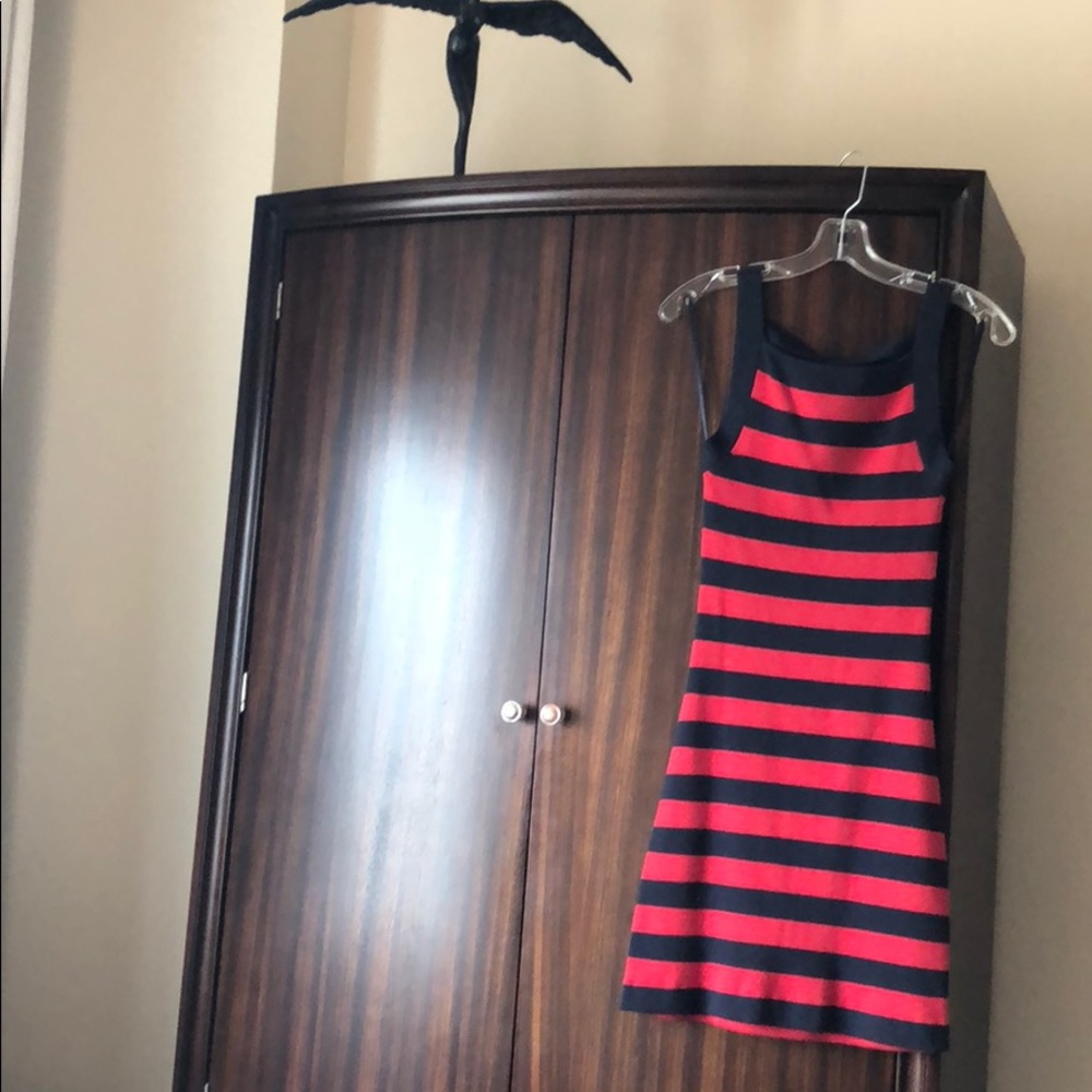 Michael Kors navy and red strappy back dress
